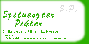 szilveszter pikler business card